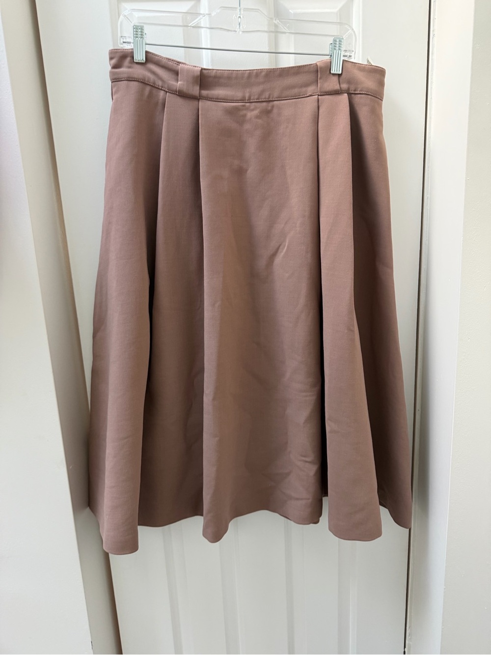 Zara Midi A-Line Cape Pleated Skirt in Dusty Rose XL